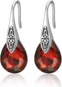 wholesale 925 Sterling Silver Birthstone Celtic Knot Dangle Earrings Women s Jewelry Gift-01 Jan