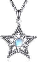 wholesale 925 Sterling Silver Moonstone Star of David Pendant for Men's Jewish Necklaces s-0-0