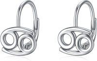 wholesale 925 Sterling Silver Zodiac Constellation Leverback Dangle Earrings-(6\/22-7\/22) Cancer Earrings