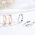 wholesale 925 Sterling Silver Blue Pink White Fire Opal Huggie Hoop Earrings for Women-0-2