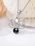 TOUPOP Sterling Silver Black Pearls Necklace For Women-0-2