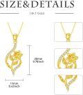 wholesale 14K Gold Floral Pendant Necklace with Cubic Zirconia and Chain - Birthday s for Her-0-4