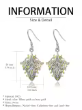 TOUPOP Sterling Silver Stone Colorful Peacock Feather Dangle Earrings-0-4