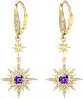 wholesale 925 Sterling Silver Gold-Plated Moonstone & Opal Starburst Leverback Drop Earrings-0-54