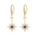 wholesale 925 Sterling Silver Gold-Plated Moonstone & Opal Starburst Leverback Drop Earrings-0-54