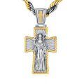 wholesale Gold and 925 Sterling Silver Tone Metal Cross St. Michael Pendant Necklace for Men Christian s-0-0