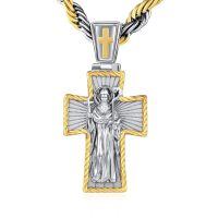 wholesale Gold and 925 Sterling Silver Tone Metal Cross St. Michael Pendant Necklace for Men Christian s-12 Saint Benedict Cross