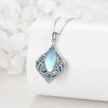 wholesale 925 Sterling Silver Teardrop Moonstone & Abalone Shell Filigree Pendant Necklace for Women Gifts-0-2