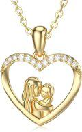 wholesale 14K Gold Mother & Child Heart Necklace - Mommy and Me  Set-0-0