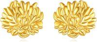 wholesale Gold 925 Sterling Silver Daisy Stud Earrings - Birth Flower  for Women-Chrysanthemum