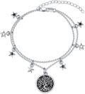 wholesale 925 Sterling Silver Heart-Shaped Tree of Life with Stars Charm Bracelet for Women-0-12
