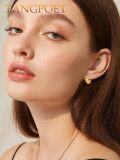 wholesale 925 Sterling Silver Plated Gold 24k  Bow Tie Design Large Round Hoop Earrings for Women-0-4