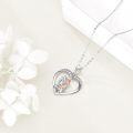 wholesale 925 Sterling Silver Heart-Shaped Love You Father Daughter Pendant Necklace Gift for Dad-0-3