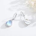 wholesale 925 Sterling Silver Blue Moonstone Tear Drop Lever Back Earrings 925 Filigree Hypoallergenic Jewelry for Women Girls Gift Boxed-0-4