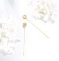 wholesale 14K Gold  Flower Shape Crystal Threader Earrings for Women-0-3