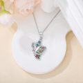 wholesale 925 Sterling Silver Multicolor Enamel Floral Butterfly Pendant Necklace for Women-0-1