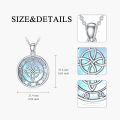 wholesale 925 Sterling Silver Blue Moonstone Witch's Knot Celtic Circle Pendant Necklace-0-1