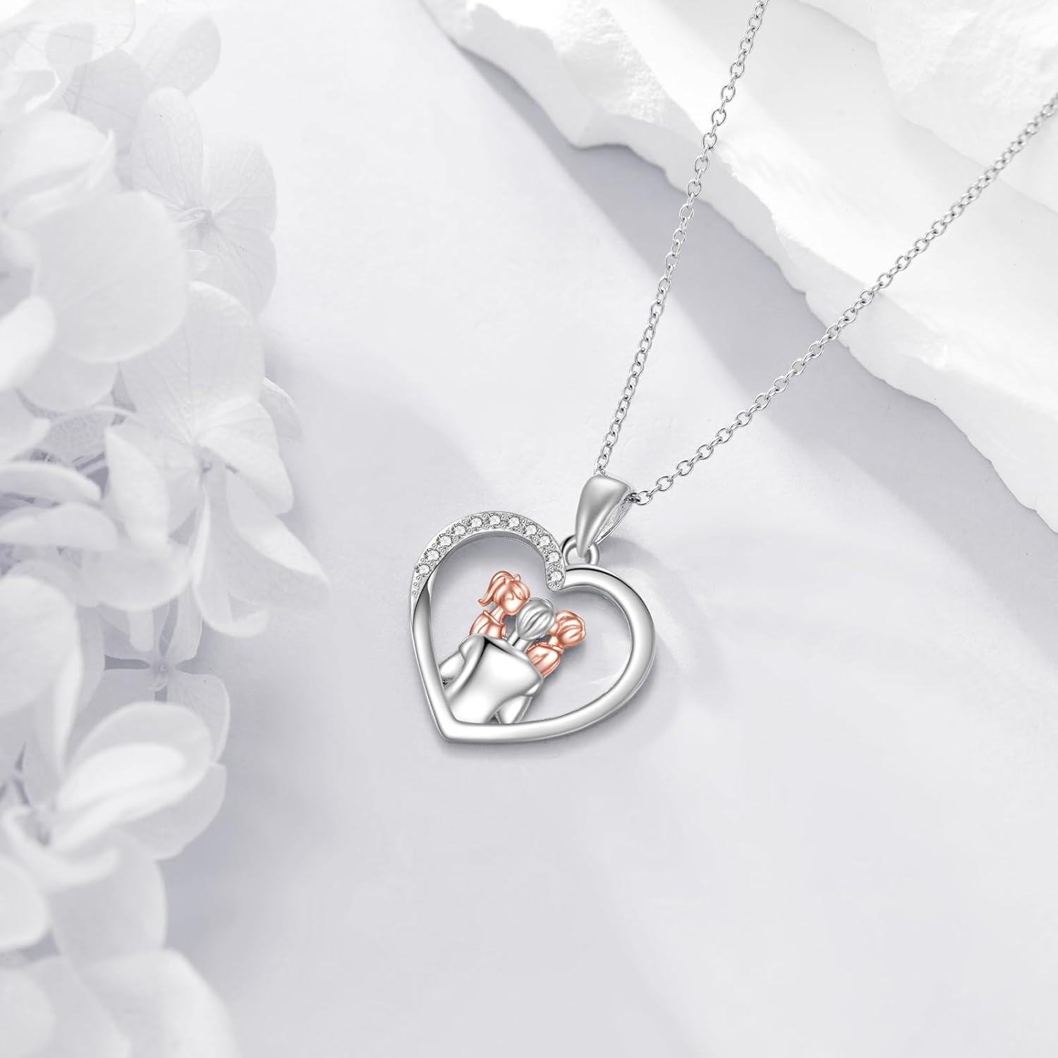 wholesale 925 Sterling Silver Blue Crystal Heart Pendant - Always My Father Forever Friend Necklace for Dad Gifts-0-4