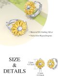 wholesale 925 Sterling Silver Gold Plated Sunflower Lotus Small Hoop Earrings for Women Gift-0-2