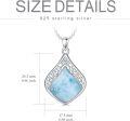 wholesale Sterling Silver Natural Gemstone Teardrop Filigree Celtic Knot Necklace-0-23