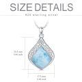 wholesale 925 Sterling Silver Pendant Necklace Black Agate Teardrop Platinum Plated Filigree Design For Women-0-23