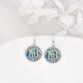 wholesale 925 Sterling Silver Larimar Tree of Life Dangle Earrings Birthstone s for Women Girls-0-27