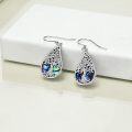 wholesale 925 Sterling Silver Abalone Shell Celtic Tree Of Life Teardrop Dangle Earrings-0-2