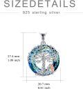 wholesale TOUPOP Christmas Gift For Sister 925 Sterling Silver Tree Of Life Sister Pendant Necklace With Blue Crystal Birthday Valentines Mothers Day Jewelry Gifts For Women Sister -0-3