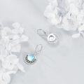 wholesale 925 Sterling Silver Round Blue Moonstone Celtic Knot Leverback Drop Earrings-0-3
