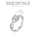 TOUPOP Sterling Silver Moissanite Twisted Infinity Wedding Rings-0-3