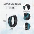 wholesale Black  Celtic Knot Blue Stone Inlay Huggie Hoop Earrings 15mm  for Women and Men-0-3