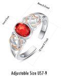 wholesale 925 Sterling Silver Celtic Knot Rings Wholesale With Red Garnet-0-5