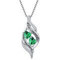 TOUPOP Sterling Silver Emerald Infinity Necklace For Sister-0-0