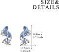 wholesale 925 Sterling Silver Blue Austrian Crystal Butterfly Studs for Non-Pierced Ears - Gifts for Women & Girls-0-5