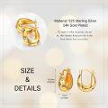 wholesale 24K Gold Plated 925 Sterling Silver Chunky Hoop Earrings for Women-0-1