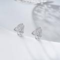 wholesale 925 Sterling Silver Triquetra Trinity Knot Studs Earings Celtic Irish  for Her-0-4