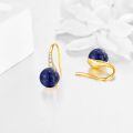 wholesale 14k Gold Black Pearl Drop Earrings With Cubic Zirconia Hook For Women-0-8