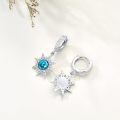 wholesale 925 Sterling Silver Sunburst Drop Earrings With Turquoise And Cubic Zirconia-0-3