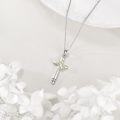 wholesale 925 Sterling Silver Praying Hands Faith Over Fear Cross Pendant Necklace-0-4