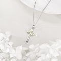 wholesale 925 Sterling Silver Cross Necklace Wholesale With Praying Hands And Faith Over Fear Inscription-0-4