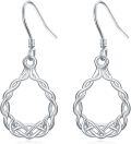 wholesale 925 Sterling Silver Celtic Knot Teardrop Dangle Earrings - Irish s for Women-0-0