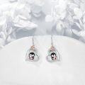wholesale 925 Sterling Silver Heart-Shaped Penguin Christmas Dangle Earrings Gift for Women-0-1