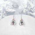 wholesale 925 Sterling Silver Adorable Penguin Heart-shaped Earrings-0-1