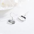 wholesale 925 Sterling Silver Open Book Dangle Earrings Gift for Librarians and Music Lovers-0-4