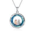 TOUPOP Sterling Silver Crystal Sisters Pendant Necklace Gifts For Women-0-0