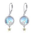 wholesale 925 Sterling Silver Moon Wolf Earrings-0-0