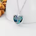 wholesale 925 Sterling Silver Tree of Life Urn Necklace for Ashes Heart Cremation Jewelry Memorial Keepsake with Funnel Filler for Women Men-0-2
