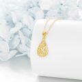 wholesale 14K Gold Teardrop Filigree Hummingbird Pendant Necklaces for Women s-0-4