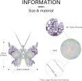 wholesale 925 Sterling Silver Purple Opal Butterfly Pendant Necklace for Women-0-3