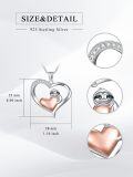 wholesale 925 Sterling Silver Heart-Shaped Sloth Pendant Necklace for Women's Gifts-0-3